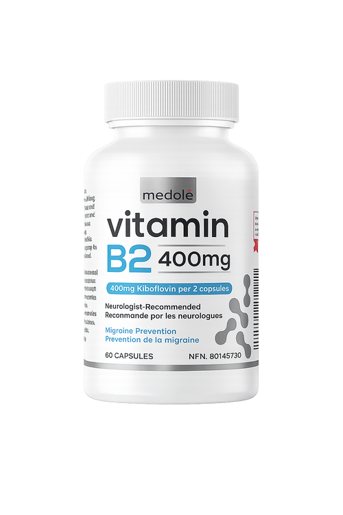 Vitamin B2 400mg for Migraine Prevention (120 Capsule / 2 Month Supply)