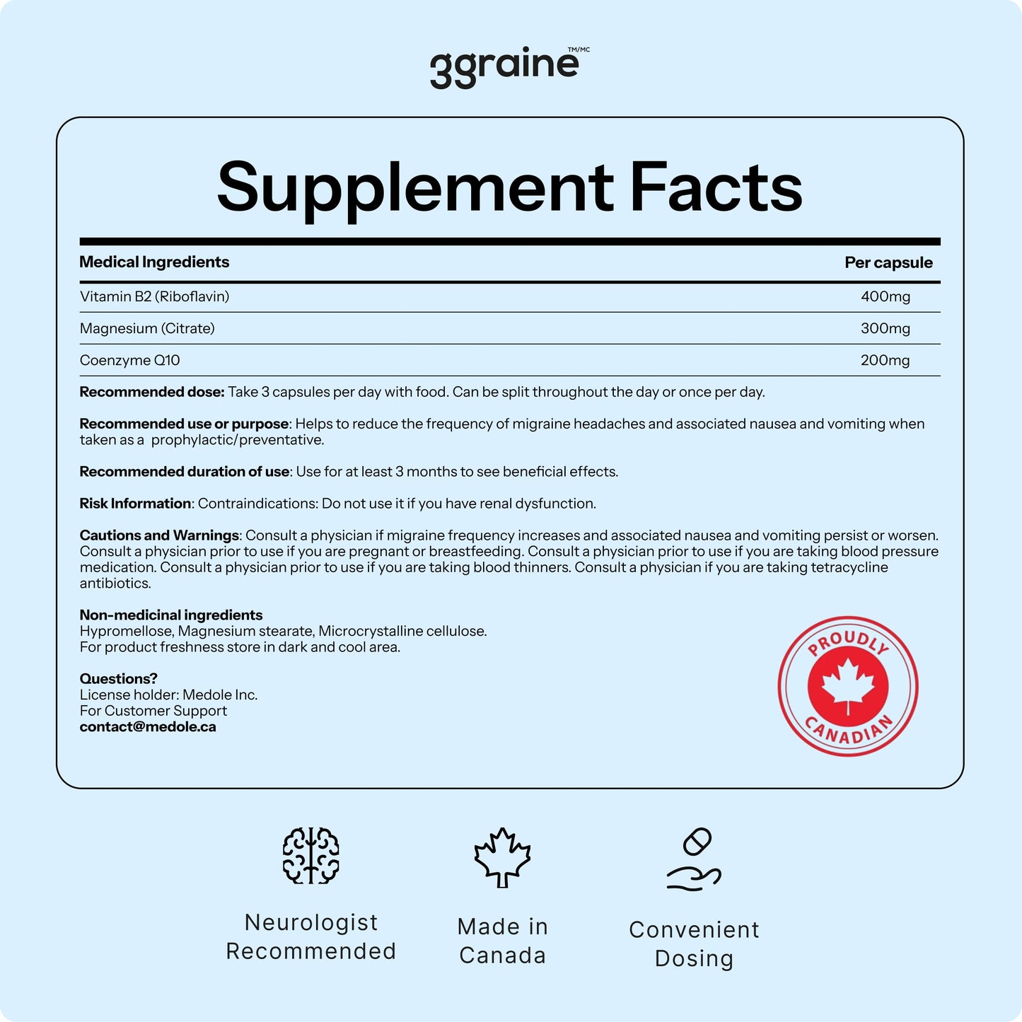 3graine Neurologist-Recommended Daily Migraine Prevention Supplement
